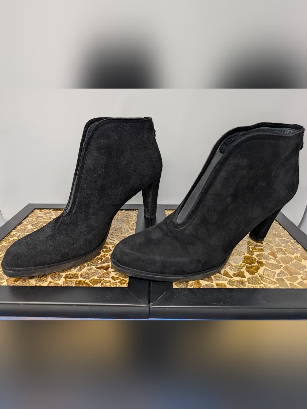 Stuart Weitzman Black Suede Ankle Booties - Picture 4 of 8